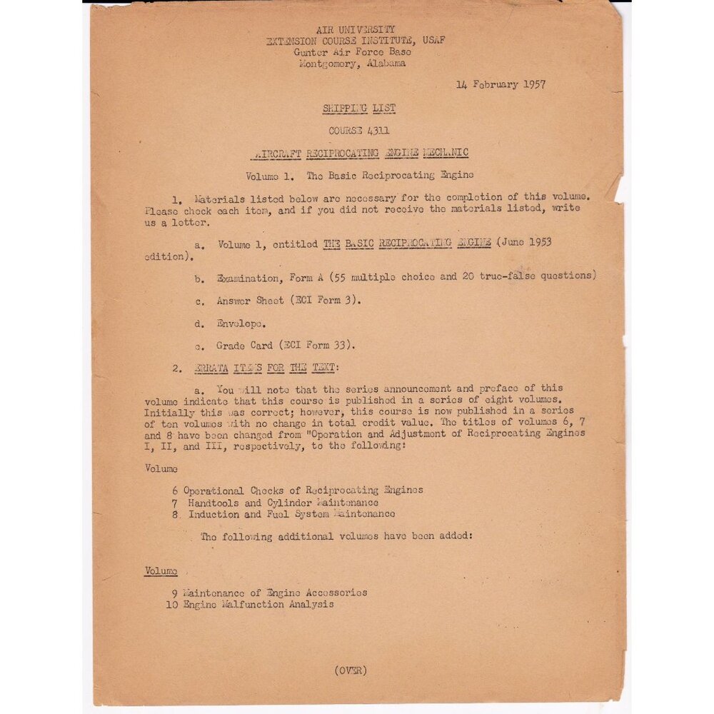 USAF Course 4311 Reciprocating Engine Components 1956 Manual + Extras - Picture 7 of 10